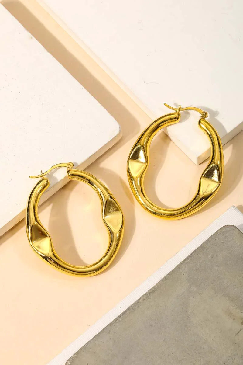 Circle Cutout Latch Hoop Elegant Earrings - ShopStyleEdit #