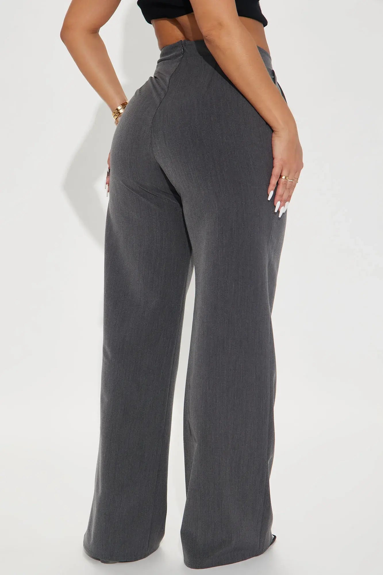 Charcoal High-Waisted Wide Leg Trousers - ShopStyleEdit #