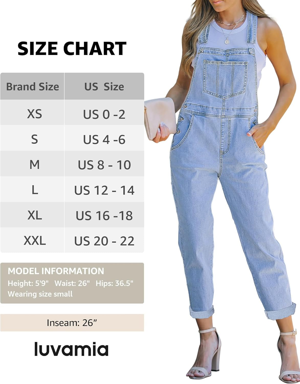 Casual Chic Women's Stretch Adjustable Denim Bib Overalls - ShopStyleEdit #