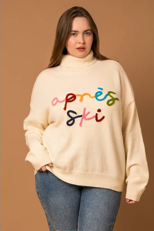 Plus Size "Apres Ski" Turtleneck Knit Sweater - ShopStyleEdit #