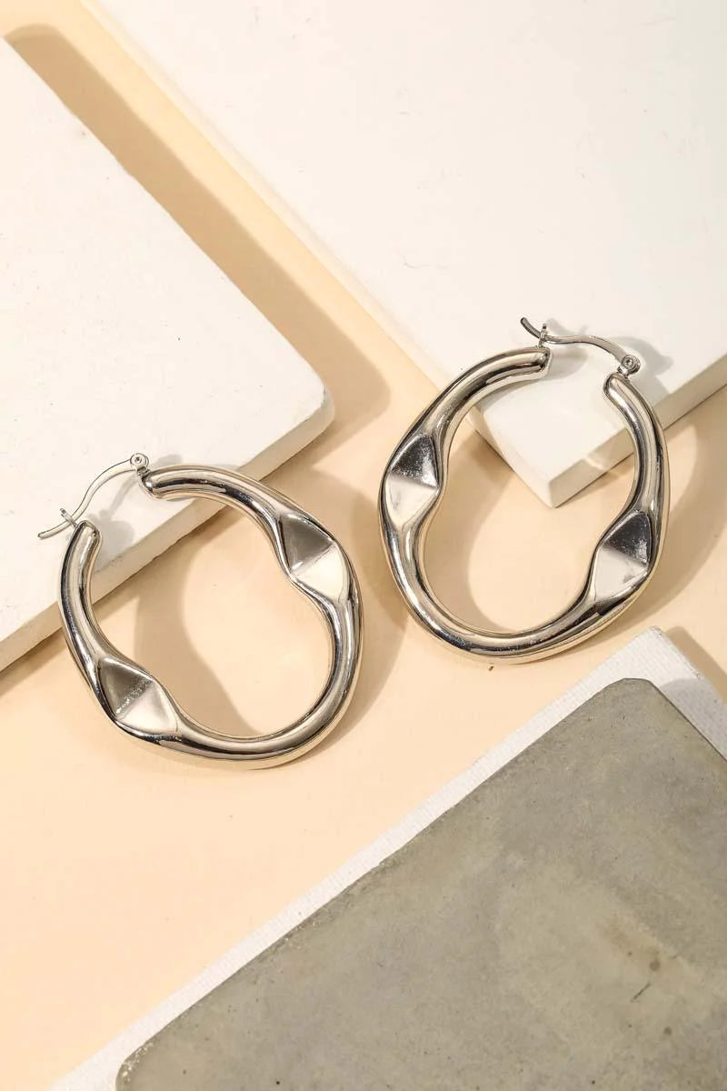 Circle Cutout Latch Hoop Elegant Earrings - ShopStyleEdit #