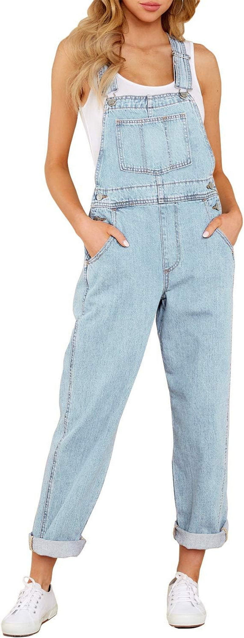 Casual Chic Women's Stretch Adjustable Denim Bib Overalls - ShopStyleEdit #